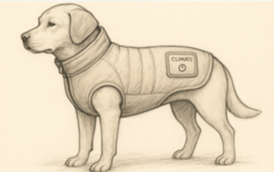 Desenho da roupa canina termorreguladora